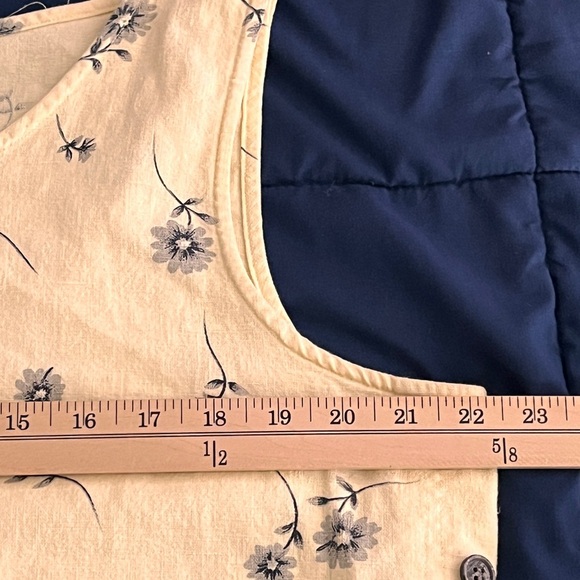 Sag Harbor Yellow & Grey Vintage Floral Linen Cotton Dress and Top 14 - Picture 13 of 16